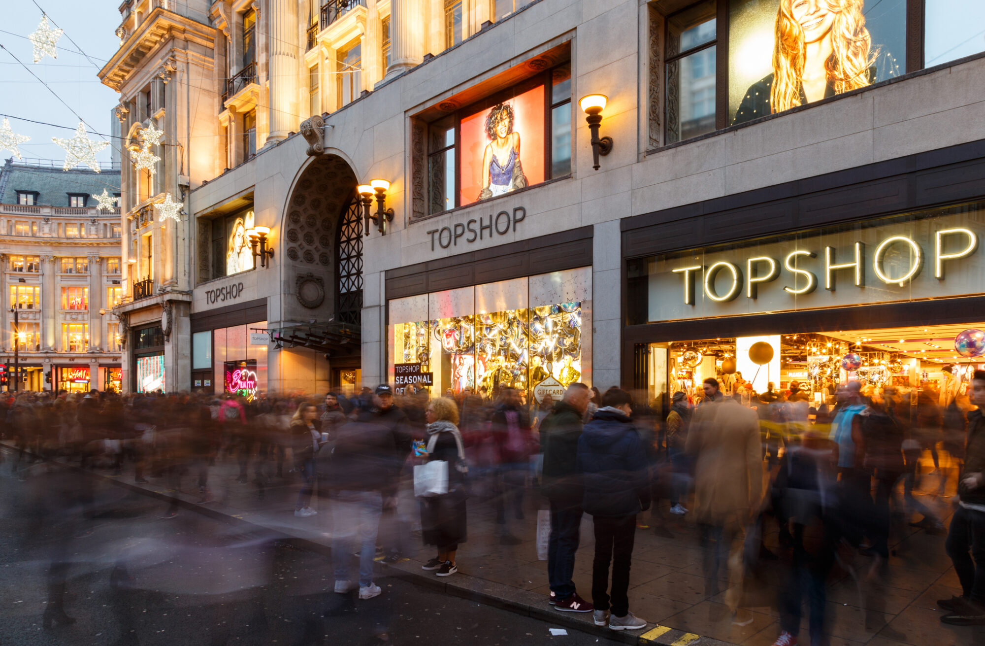 Topshop store with lots of customers